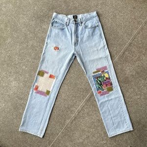 Upcycled Patched Straight Leg Lee Denim 30x30